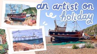 Making art on holiday | Plein air sketching, and collaging!