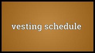 Vesting schedule Meaning