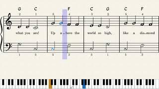 Twinkle Twinkle Little Star - Easy Piano Sheet Music with Letters