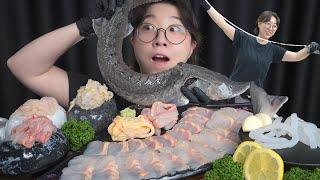 철갑상어 등골을 직접 뽑아봤습니다  Mukbang