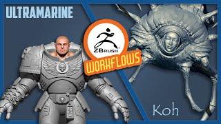 Ultramarine and Koh the Facestealer - ZBrush techniques and workflows!