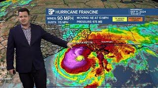 Updated look at Hurricane Francine impacts for Acadiana (Wednesday 11 a.m. Update)