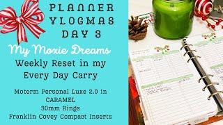 VLOGMAS DAY 3 | FC Compact Plan With Me Reset | Moterm Luxe Caramel | FC Inserts | #vlogmas2024