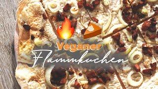 Vegane Rezepte: Flammkuchen selber machen, vegan belegen (auch vegetarisch), kein Fertigteig