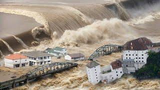 Footage of dam failure in Tennessee USA! Major flooding washes away homes and bridges