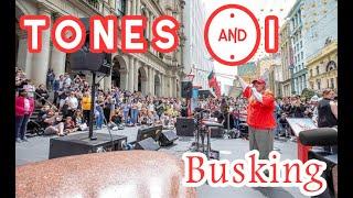 【4K UHD BEAUTIFUL MELBOURNE AUSTRALIA】 TONES AND I Busking in Melbourne City - Dance Monkey