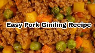 EASY PORK GINILING RECIPE (FILIPINO PICADILLO) #tutorial #cooking #porkginiling