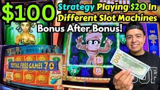 Yaamava Casino: $100 Strategy Playing $20 In Different Slot Machines - Bonus After Bonus!