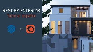 🟧Corona Renderer + sketchup 🟧 tutorial como hacer un RENDER EXTERIOR en 10 min