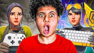 KAYLEN TRIES CONTROLLER VS KEYBOARD CHALLENGE! KID RAGES IN FORTNITE