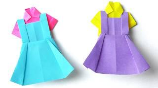 Beautiful DRESS origami [NO GLUE]. How to make a dress out of paper