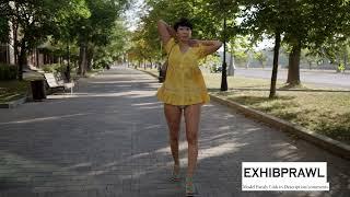 @elleandtj  Wearing Revealing Short Yellow dress