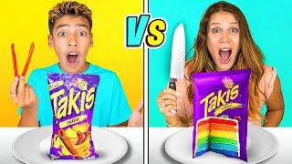 REAL Vs CAKE Challenge! **DELICIOUS**