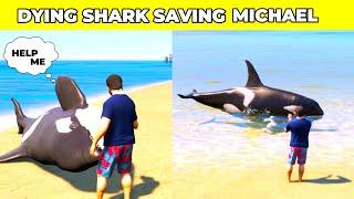 GTA V DYING SHARK ASKS MICHAEL FRO HELP | #shorts