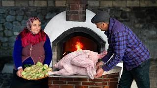 Roasting the LARGEST Stuffed Turkey in the Village!