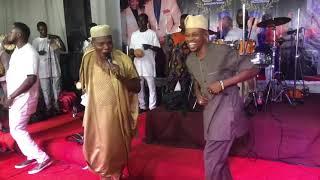 Mummy Bola Are dances to Mega 99 at Kenny Jones & Taye Alujo’s 50th birthday.