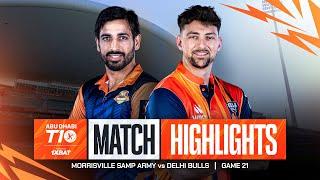 2024 Abu Dhabi T10 I Match 21 Highlights: Morrisville Samp Army vs Delhi Bulls | Season 8