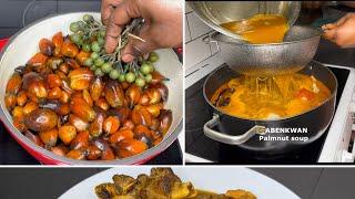 Ghanaian Palm Nut Soup From Scratch |Step By Step | Recipe | Lovystouch | ABENKWAN | Banga