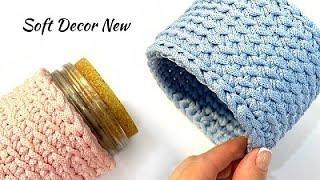 Previously, I did not connect the rows like that) Round crochet basket | Soft Decor New