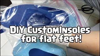 DIY Custom insoles for flat feet to reduce midsoles pain with silicone sealant & magnet