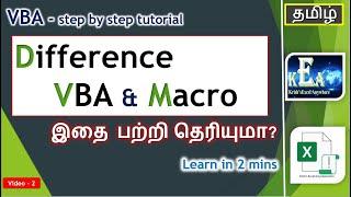 VBA Macro #2 - Difference Between VBA and Macro, All about Macro in Tamil |Krish's Excel Anywhere|