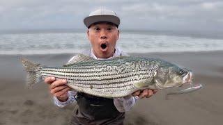 My Okuma Rockaway SP FIRST TEST! [SoCal Surf Fishing Striper]