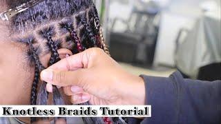 SHORT HAIR | KNOTLESS Braids Tutorial | STEP By STEP | BEGINNER Friendly | (Slowed Down)