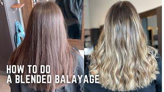 How to Balayage Hair for beginners - full tutorial before and after blonde highlights