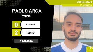 Paolo Arca difensore Tempio 23-11-2024 - Diario Sportivo