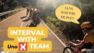 Amateur Cyclist caught up with UNO-X TEAM during HARD interval 