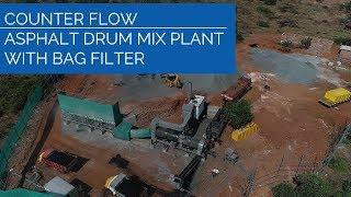 Counterflow asphalt drum mix plant with bag filter