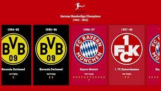 All German Bundesliga Champions since 1963