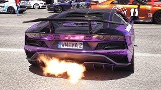 Lamborghini Aventador S w/ Capristo Decat Exhaust: Accelerations, Flames & LOUD Sound!