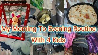 My Morning To Evening Routine With 4 Kids MashaAllah | Mahi Lifestyle | Trending