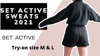 SET ACTIVE SWEAT SET TRY ON | Review of their sweat shorts, zip up sweatshirt & crop top size M & L