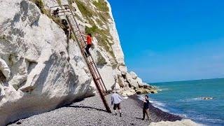 Hiking to Langdon Bay for Breathtaking Views of the White Cliffs of Dover 4K HDR