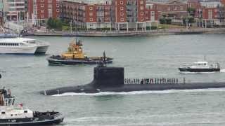American nuclear submaine USS Virginia entering Portsmouth harbour