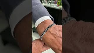 Bracciale braccialetto da Uomo in argento 925 con lavorazione microgranuli originalissima