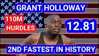 GRANT HOLLOWAY, 2ND FASTEST IN HISTORY, AT 110M HURDLES AT USA OLYMPIC TRIALS 2021 