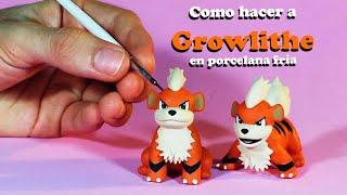 Como hacer a GROWLITHE en PORCELANA FRÍA | Escultura pokemon