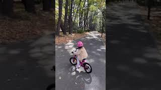 3 years old learns how to ride bicycle ️ (strider bike 14x)