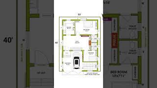 30x40 house plan | 30x40 house plan with car parking | 30x40 north facing house plans