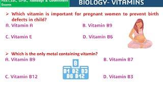 Biology MCQs For Competitive Exams | Vitamins and Deficiency | Diseases | Science GK | Science Quiz