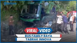 Detik-detik Kecelakaan Bus Family Raya Vs Innova, 1 Meninggal