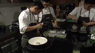 Mandif Warokka prepares the dessert 'Cendol' in Ubud, Bali