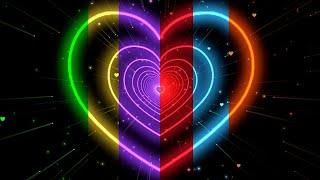 Heart TunnelRainbow Heart Background | Neon Heart Background Video | Wallpaper Heart [3 Hours]