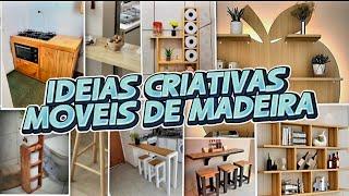 Móveis e acessórios decorativos feitos em madeira/ Se inspire  nestas ideias 