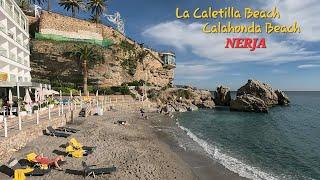 La Caletilla Beach & Calahonda Beach  Nerja  4K. January 2025.