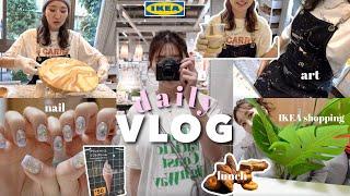 【vlog】4days│7ヶ月妊婦│IKEAデート│購入品紹介│無印良品│妊婦健診│nail│ランチ│アート体験