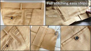 pant stitching 100% full video easiest steps (total stitching)4 type pockets stitching in this video